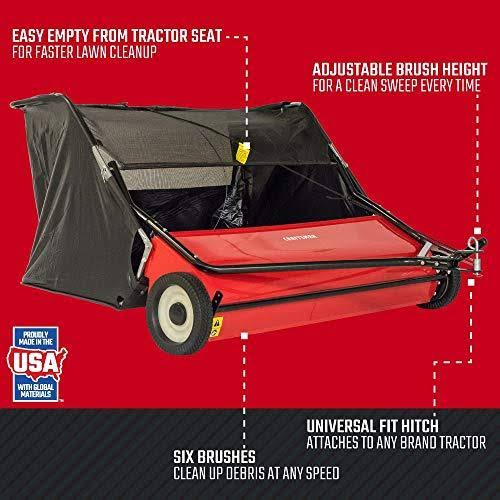 Craftsman CMXGZBF7124546 52 Tow Lawn Sweeper, Black - Image 5