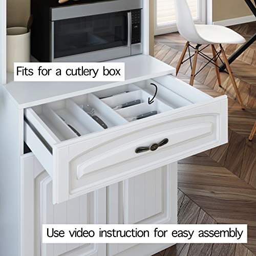 Living Skog Kitchen Cabinet with Storage Shelves and Microwave Stand - Image 7